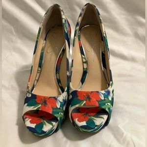 Vintage Floral Jessica Simpson Wedges